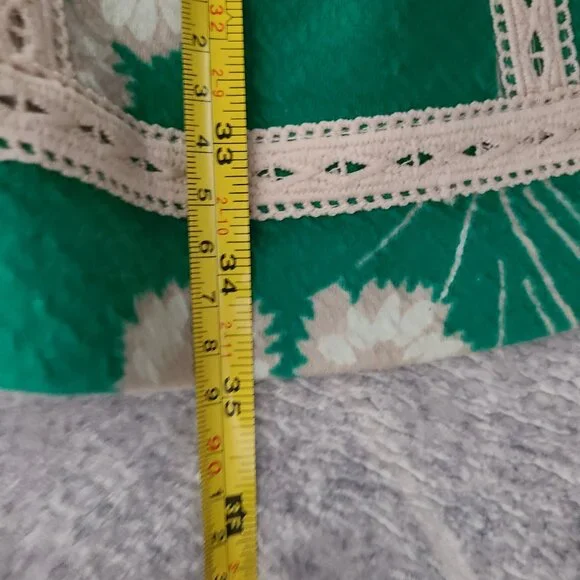 Anthropologie Maeve Emma Dress Size 12 Green Dandelion Floral Crochet Fit Flare - Picture 8 of 8